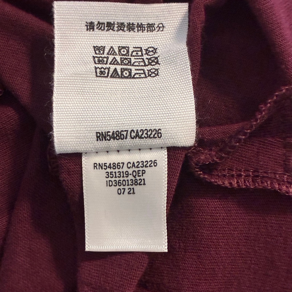 PINK Victoria’s Secret Maroon Long Sleeve T-shirt Oversized Relaxed Fit, Size M - Picture 11 of 15